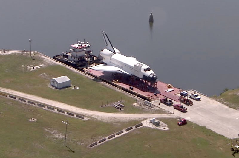 Space Shuttle Replica Sets Sail for Houston